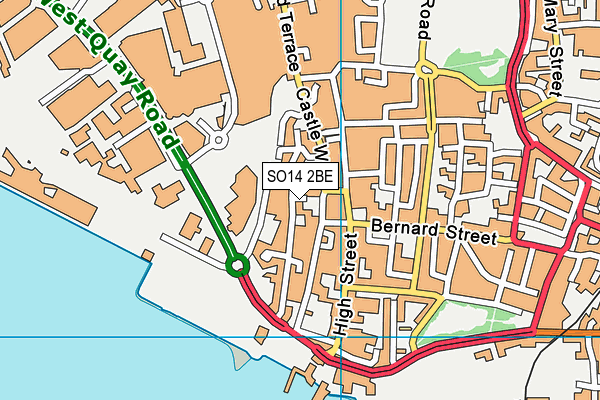 SO14 2BE map - OS VectorMap District (Ordnance Survey)