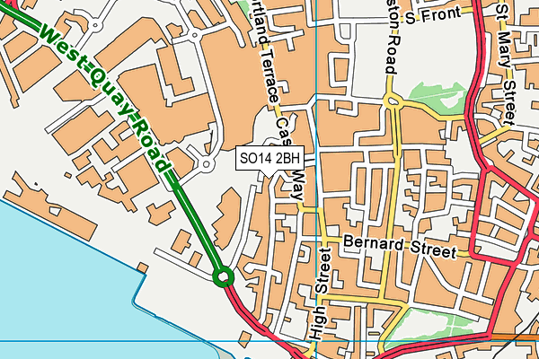 SO14 2BH map - OS VectorMap District (Ordnance Survey)