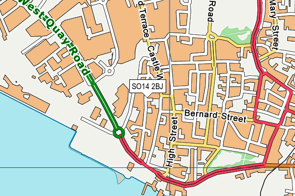 SO14 2BJ map - OS VectorMap District (Ordnance Survey)