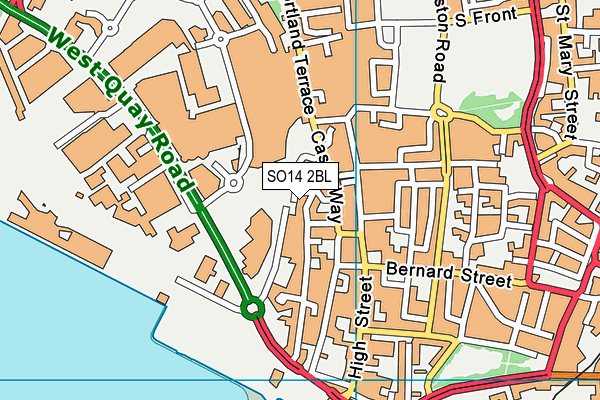 SO14 2BL map - OS VectorMap District (Ordnance Survey)