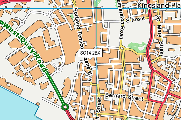 SO14 2BX map - OS VectorMap District (Ordnance Survey)