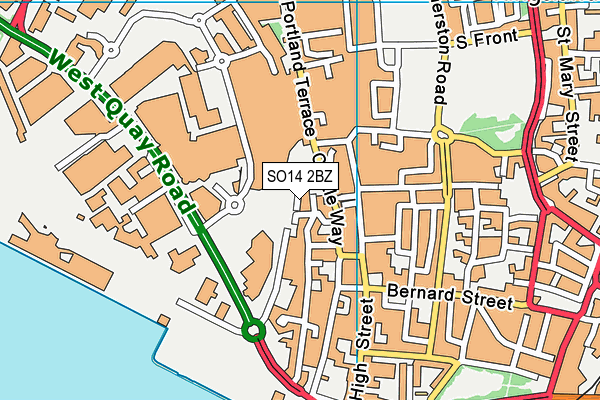 SO14 2BZ map - OS VectorMap District (Ordnance Survey)