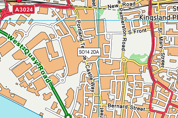 SO14 2DA map - OS VectorMap District (Ordnance Survey)