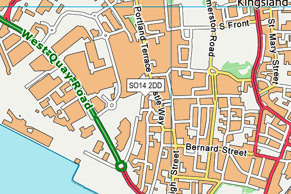 SO14 2DD map - OS VectorMap District (Ordnance Survey)