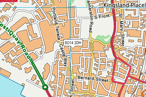 SO14 2DH map - OS VectorMap District (Ordnance Survey)