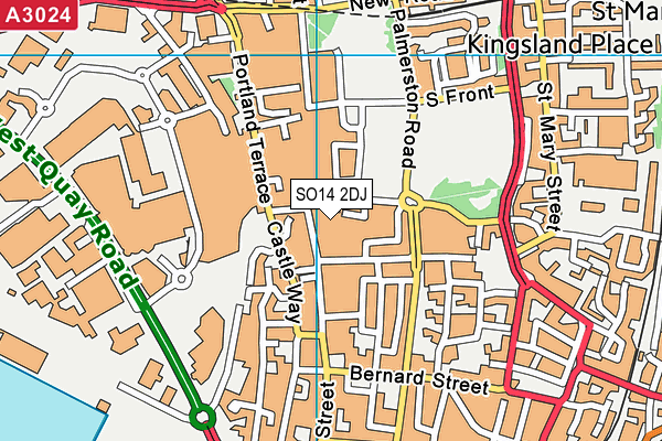 Energie Ladies Fitness Club (Southampton) (Closed) map (SO14 2DJ) - OS VectorMap District (Ordnance Survey)