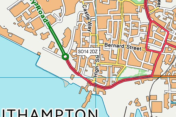 SO14 2DZ map - OS VectorMap District (Ordnance Survey)