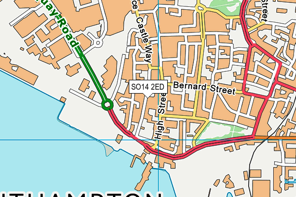 SO14 2ED map - OS VectorMap District (Ordnance Survey)