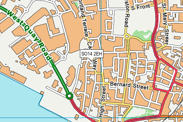 SO14 2EH map - OS VectorMap District (Ordnance Survey)