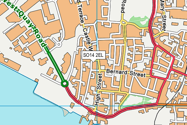 SO14 2EL map - OS VectorMap District (Ordnance Survey)