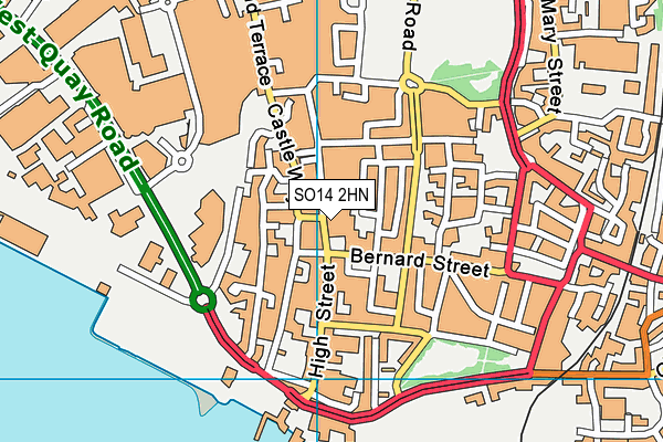 SO14 2HN map - OS VectorMap District (Ordnance Survey)