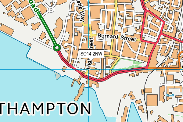 SO14 2NW map - OS VectorMap District (Ordnance Survey)