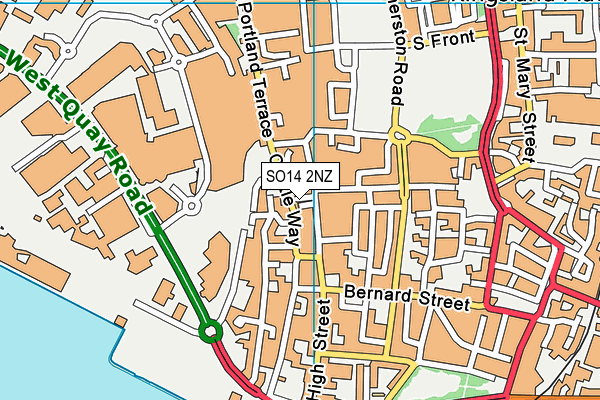 SO14 2NZ map - OS VectorMap District (Ordnance Survey)