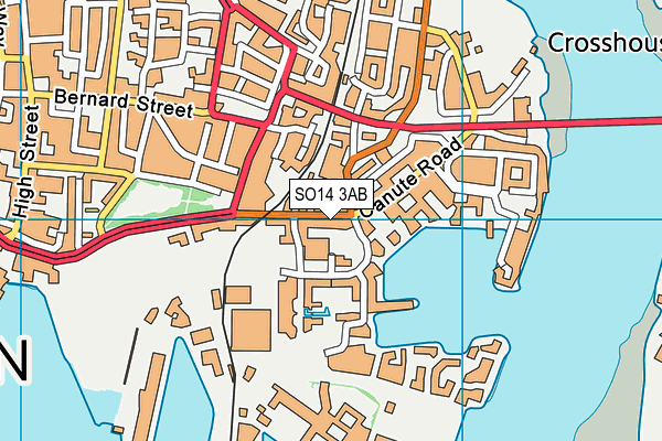 SO14 3AB map - OS VectorMap District (Ordnance Survey)