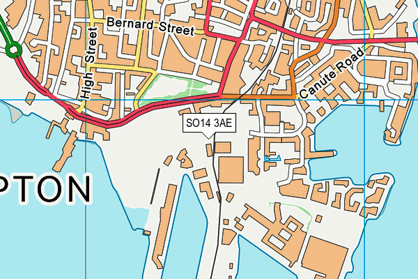 SO14 3AE map - OS VectorMap District (Ordnance Survey)