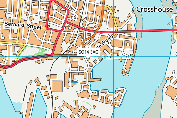 SO14 3AG map - OS VectorMap District (Ordnance Survey)