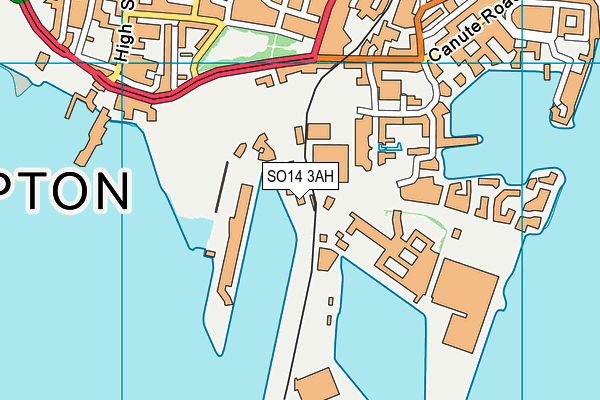 SO14 3AH map - OS VectorMap District (Ordnance Survey)