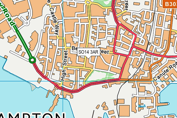 SO14 3AR map - OS VectorMap District (Ordnance Survey)