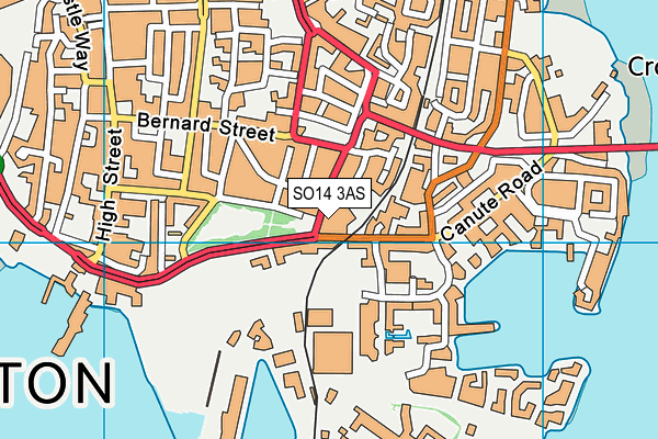 SO14 3AS map - OS VectorMap District (Ordnance Survey)