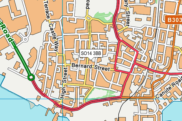 SO14 3BB map - OS VectorMap District (Ordnance Survey)