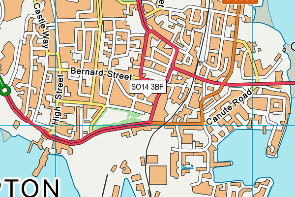 SO14 3BF map - OS VectorMap District (Ordnance Survey)