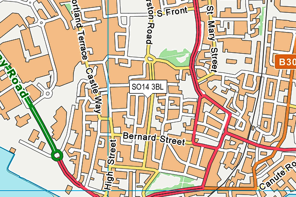 SO14 3BL map - OS VectorMap District (Ordnance Survey)