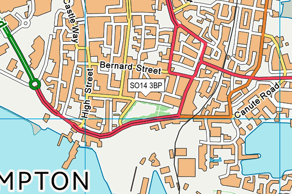 SO14 3BP map - OS VectorMap District (Ordnance Survey)