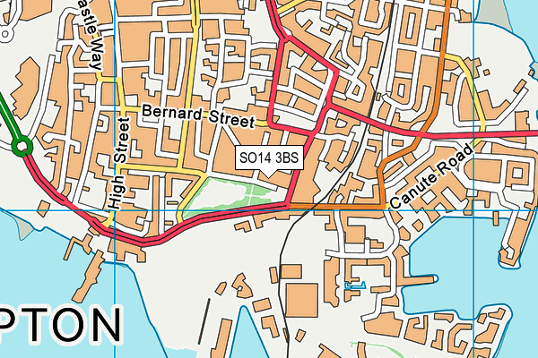 SO14 3BS map - OS VectorMap District (Ordnance Survey)