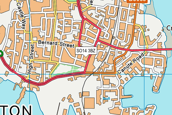 SO14 3BZ map - OS VectorMap District (Ordnance Survey)