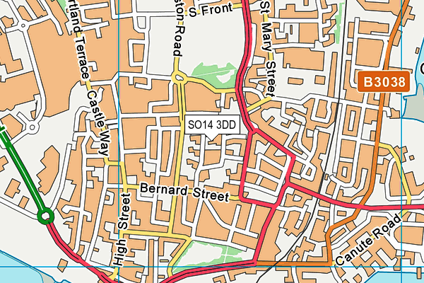 SO14 3DD map - OS VectorMap District (Ordnance Survey)