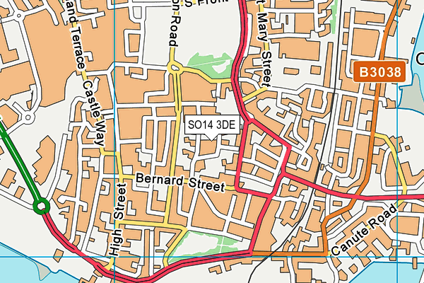 SO14 3DE map - OS VectorMap District (Ordnance Survey)