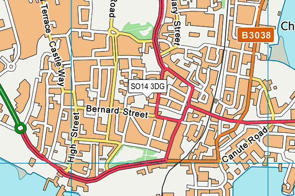 SO14 3DG map - OS VectorMap District (Ordnance Survey)