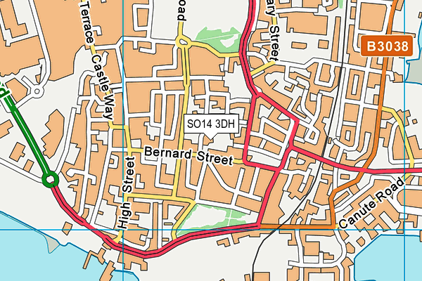 SO14 3DH map - OS VectorMap District (Ordnance Survey)