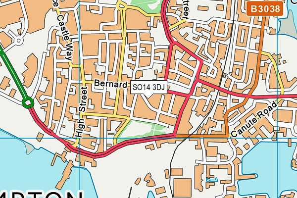 SO14 3DJ map - OS VectorMap District (Ordnance Survey)