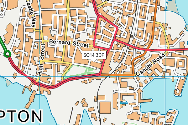 SO14 3DP map - OS VectorMap District (Ordnance Survey)