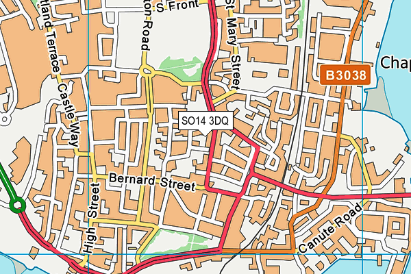 SO14 3DQ map - OS VectorMap District (Ordnance Survey)