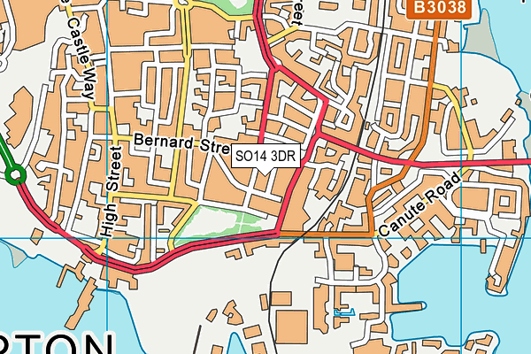 SO14 3DR map - OS VectorMap District (Ordnance Survey)