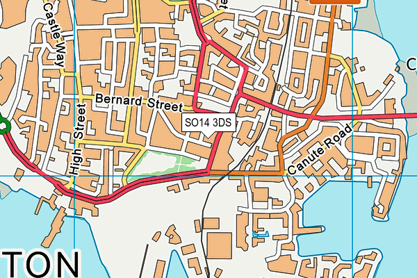 SO14 3DS map - OS VectorMap District (Ordnance Survey)