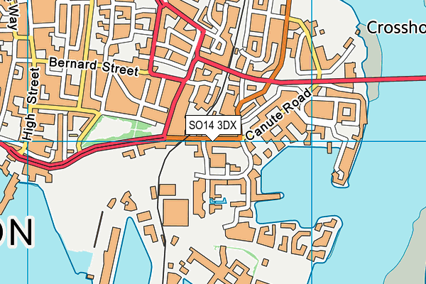 SO14 3DX map - OS VectorMap District (Ordnance Survey)