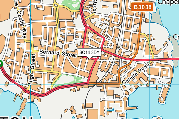 SO14 3DY map - OS VectorMap District (Ordnance Survey)