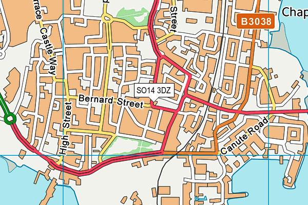 SO14 3DZ map - OS VectorMap District (Ordnance Survey)