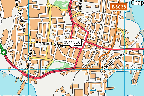 SO14 3EA map - OS VectorMap District (Ordnance Survey)