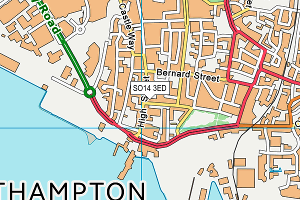SO14 3ED map - OS VectorMap District (Ordnance Survey)
