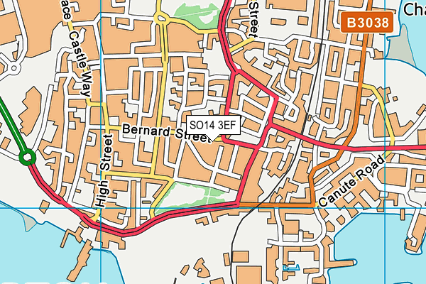 SO14 3EF map - OS VectorMap District (Ordnance Survey)