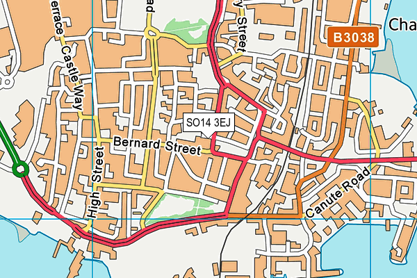 SO14 3EJ map - OS VectorMap District (Ordnance Survey)
