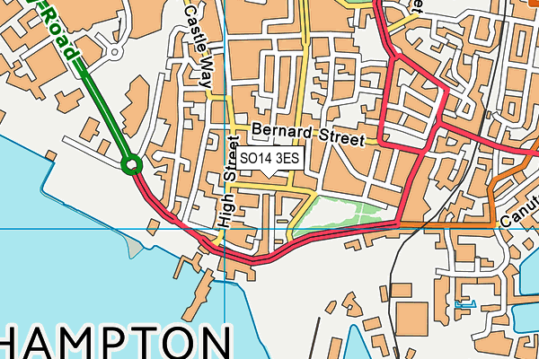 SO14 3ES map - OS VectorMap District (Ordnance Survey)