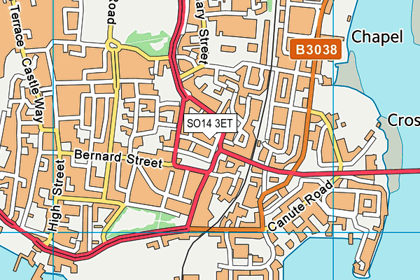 SO14 3ET map - OS VectorMap District (Ordnance Survey)