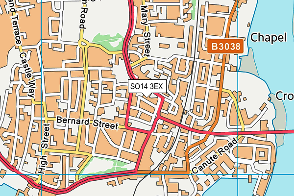 SO14 3EX map - OS VectorMap District (Ordnance Survey)