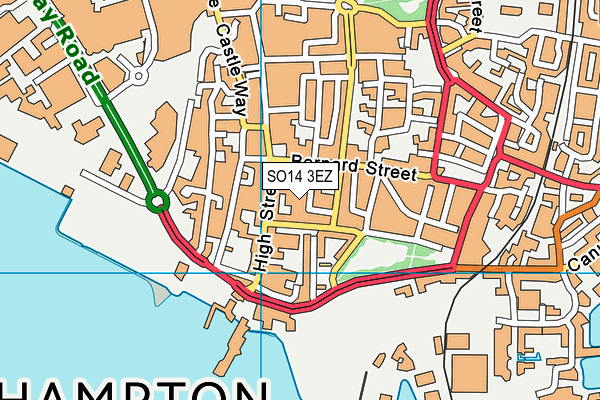 SO14 3EZ map - OS VectorMap District (Ordnance Survey)
