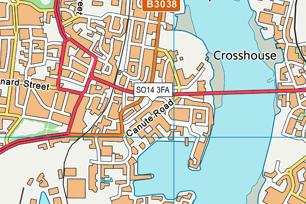 SO14 3FA map - OS VectorMap District (Ordnance Survey)